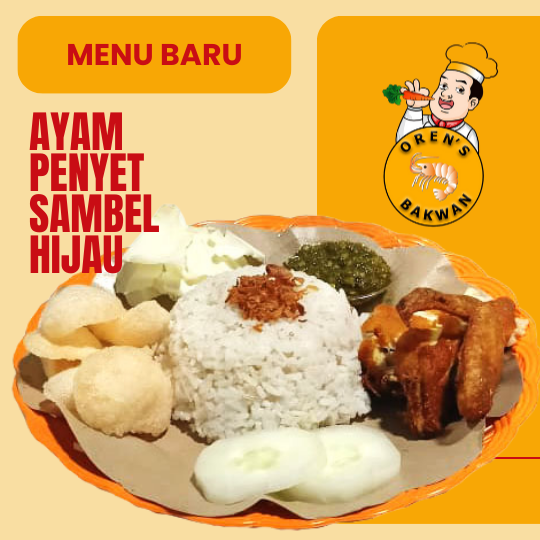 Ayam Penyet Sambel Ijo + Nasi